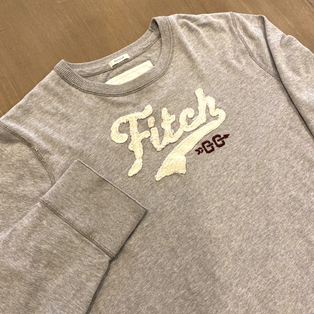 VTG  Abercrombie Fitch Sweatshirt Mens XL Gray Muscle  Y2K Long‎ Sleeve Soft